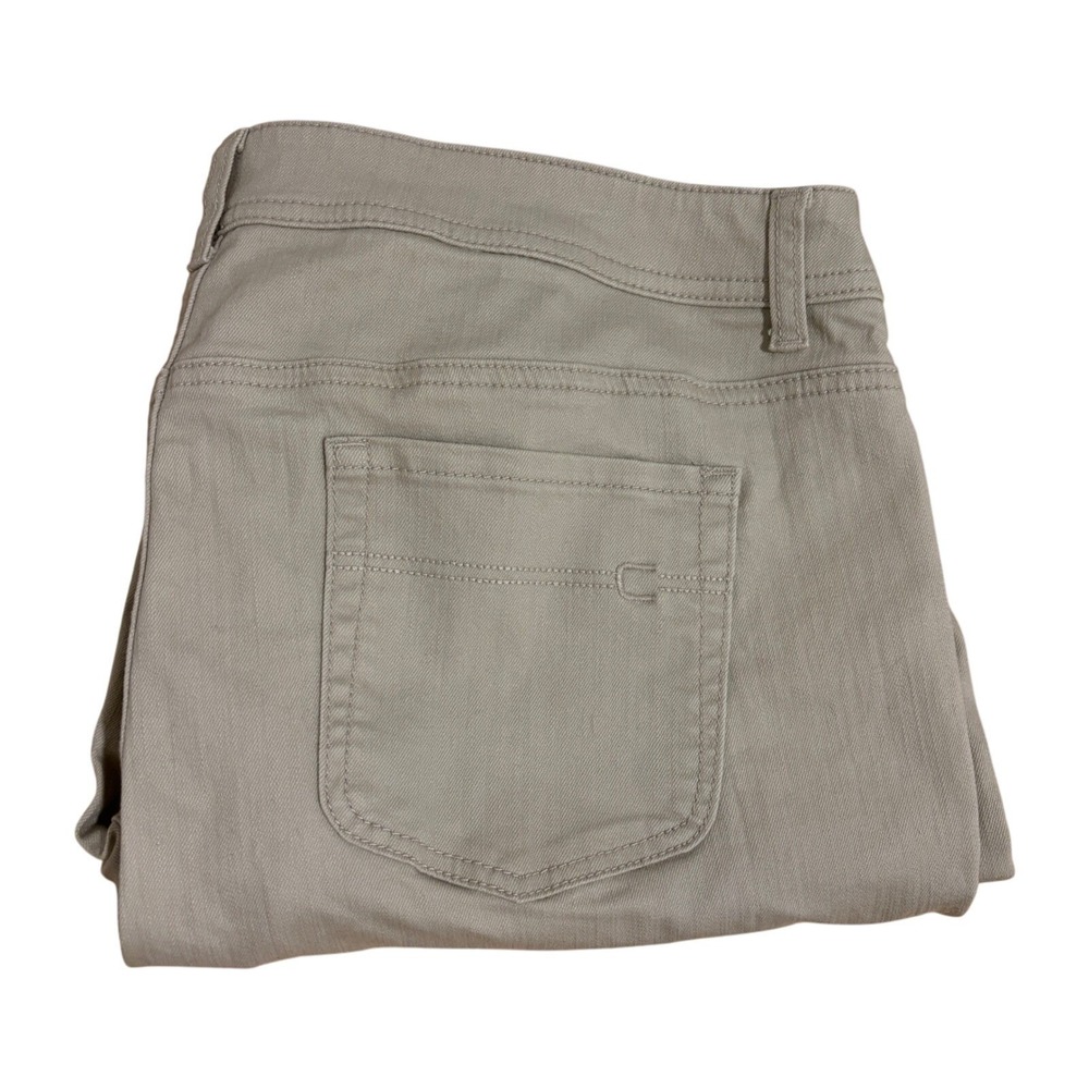 Chicos 2.5 Beige Tan Straight Leg Cotton Stretch Pants Sz 14 Embroidered Pockets - Picture 8 of 8